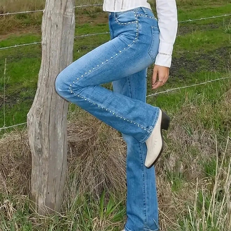 Jean bootcut perlé (exclusif en festival)