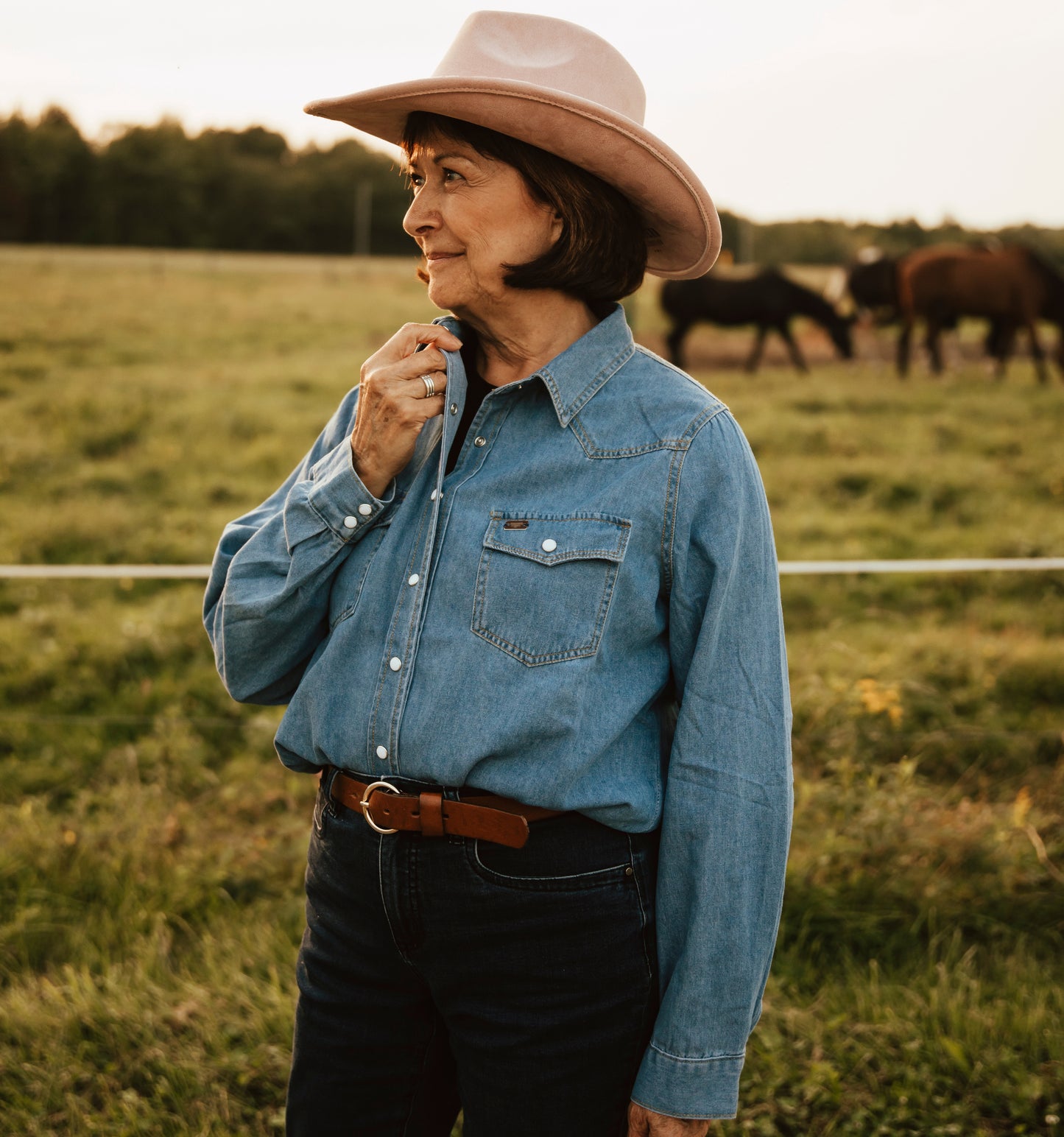 Chemise western en jean