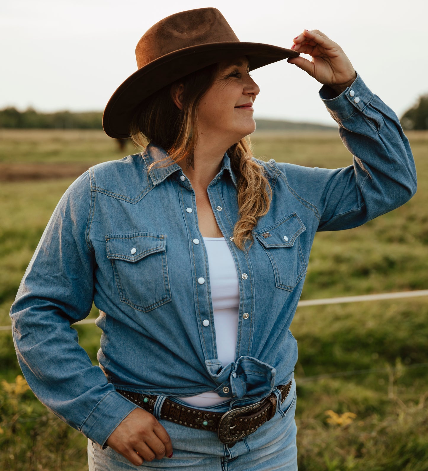 Chemise western en jean
