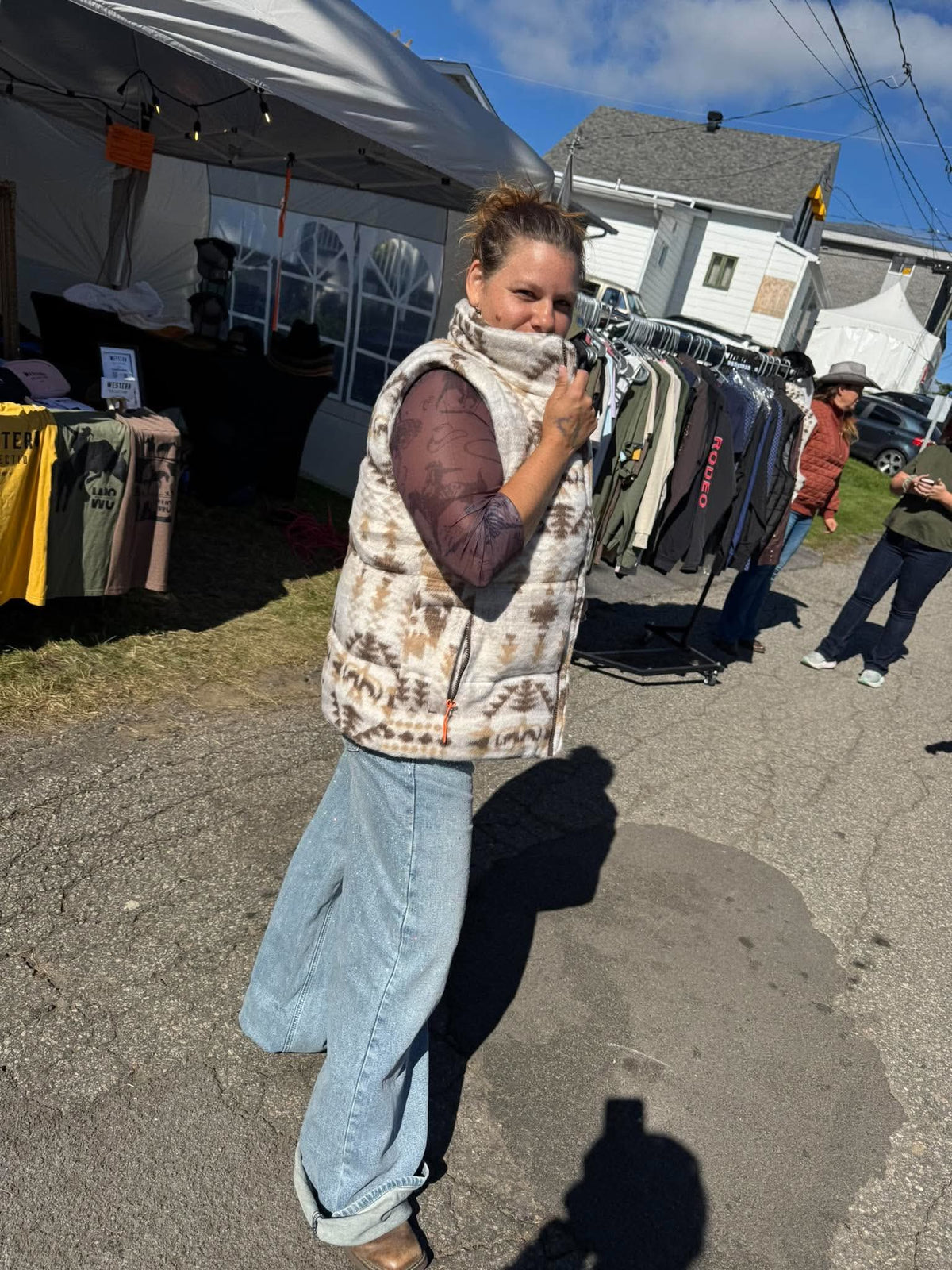 Veste sans manches imprimée aztèque