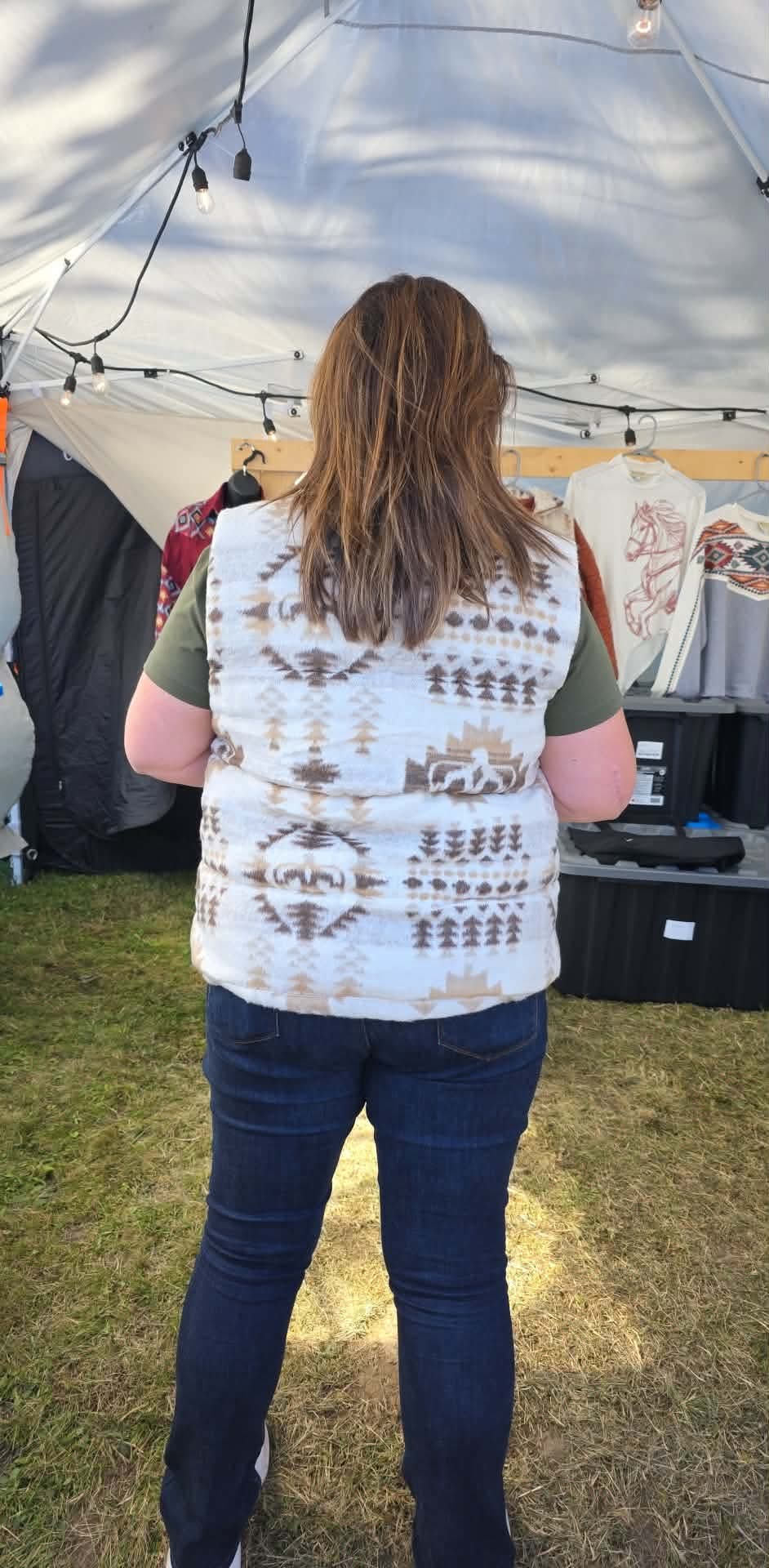 Veste sans manches imprimée aztèque
